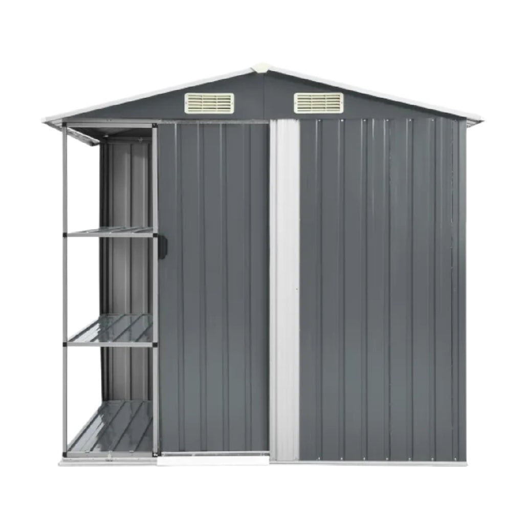 金属製収納シェッド - 園芸用品や工具の保管に最適 - スチール製 - 200 x 100 x 180