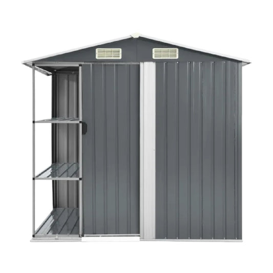 金属製収納シェッド - 園芸用品や工具の保管に最適 - スチール製 - 200 x 100 x 180